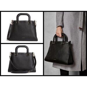 💕TED BAKER💕 Padded Handle Leather Tote Bag Black NWT